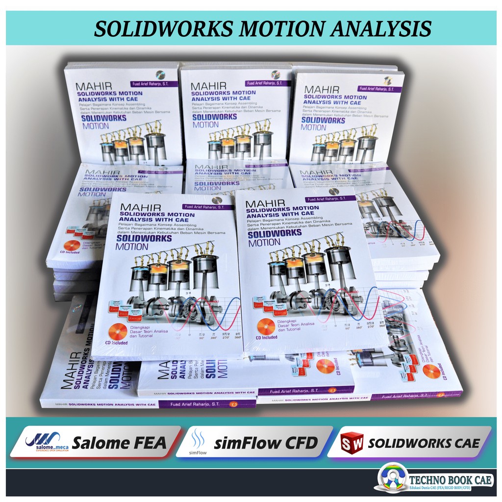 Buku Mahir SOLIDWORKS Motion Analysis | Buku Teknik Mesin | Buku Original | Buku Mekanikal | BukuCAE