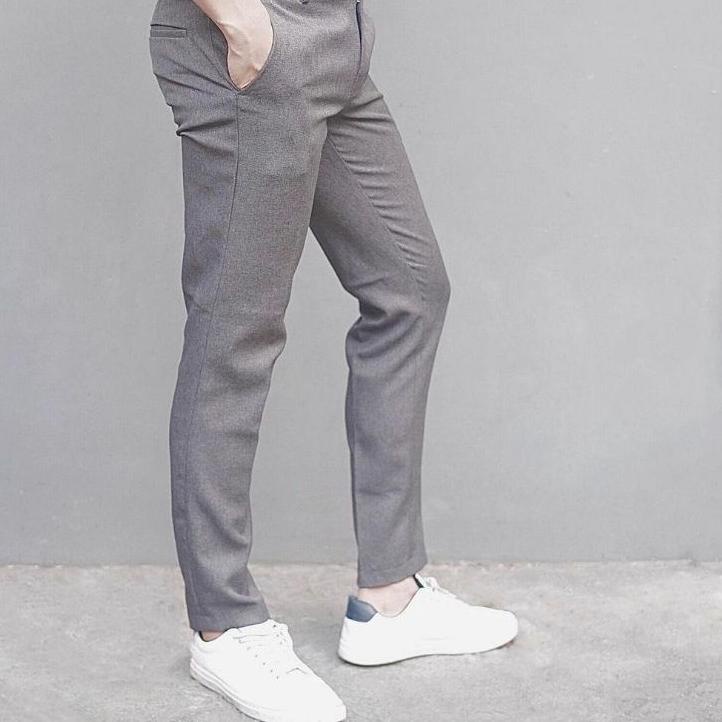 B-5 CELANA BAHAN | KERJA | FORMAL | KANTOR | PANJANG | HITAM | DASAR PRIA SLIMFIT _- [KODE44]
