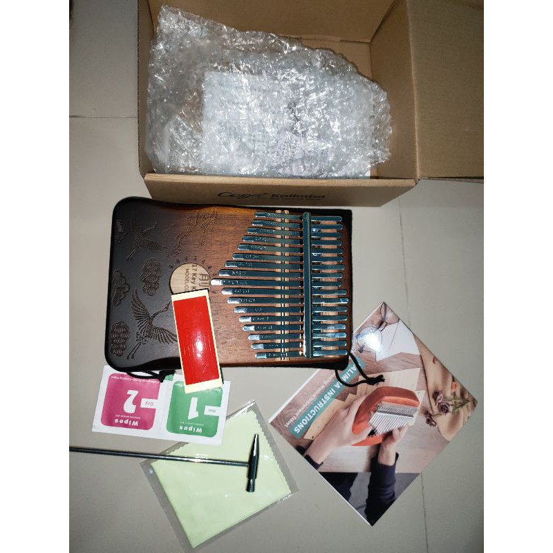 Kalimba17 Key untuk pemula Piano jari, Kecapi jari Kalimba, instrumen Carimba KALIMBA 17 NOTE THUMB PIANO CK17 BROWN