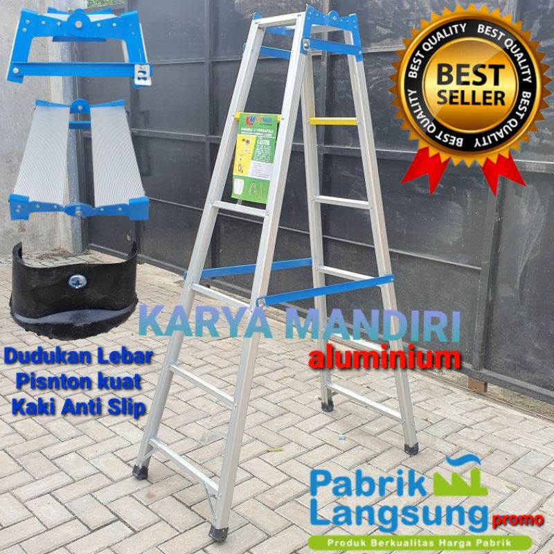 Tangga Lipat Aluminium Ladder Ukuran 1,75 Meter / 175 Cm