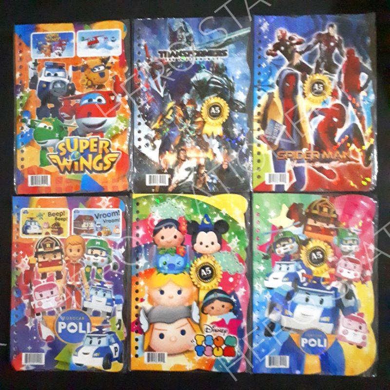 

Kertas isi file A5 motif karakter anak laki-laki