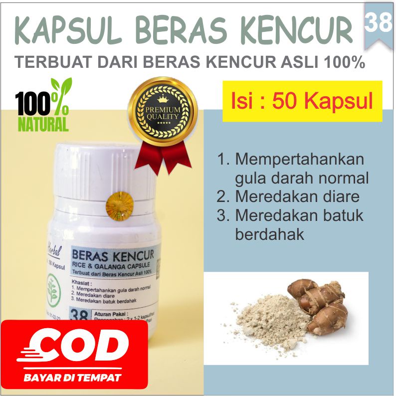 

Kapsul Beras Kencur obat herbal diare batuk gula darah