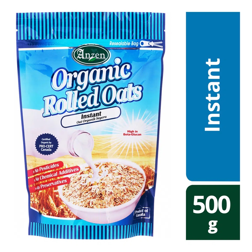 

Anzen Organic Rolled Oats - Instant - 500gr