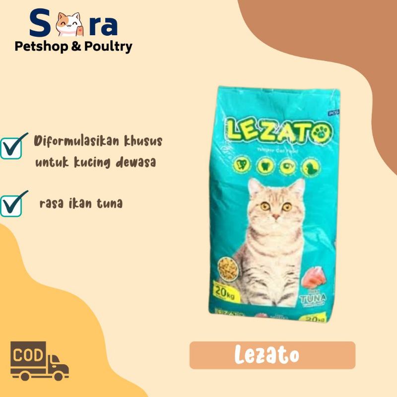 LEZATO PAKAN KUCING 1 KG / LEZATO CAT FOOD / LEZATO DRYFOOD / MAKANAN KUCING REPACK MURAH