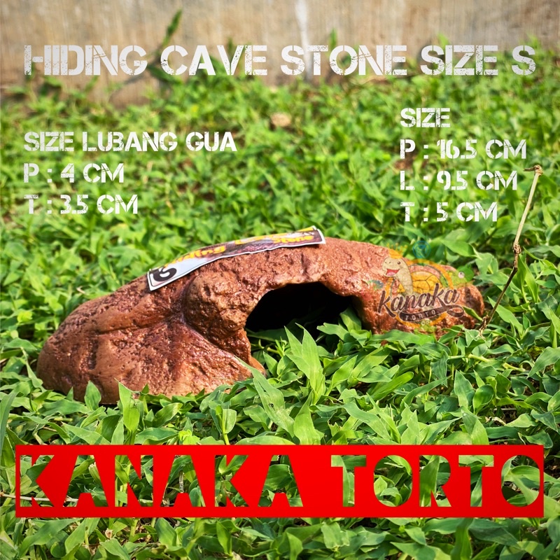 Hiding Cave Stone Size S Reptile Kadal Gecko Ular Ikan Axolotl Torto Hiasan Aquarium