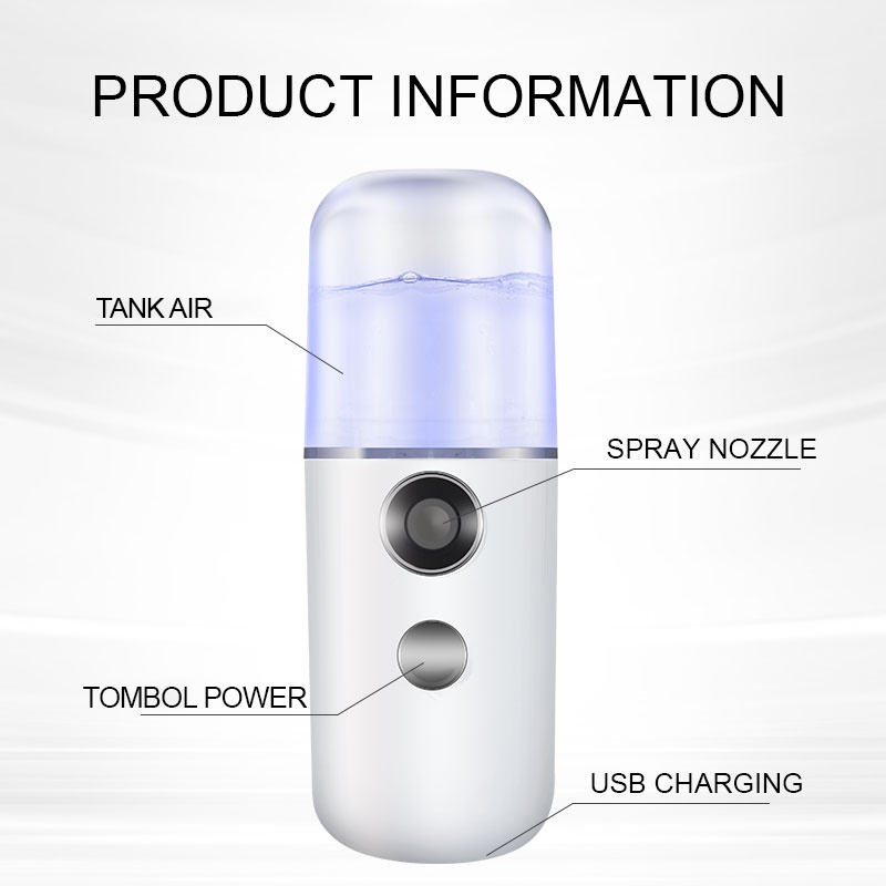 Nano Spray Pelembab Wajah Portable Mini USB Mist Sprayer