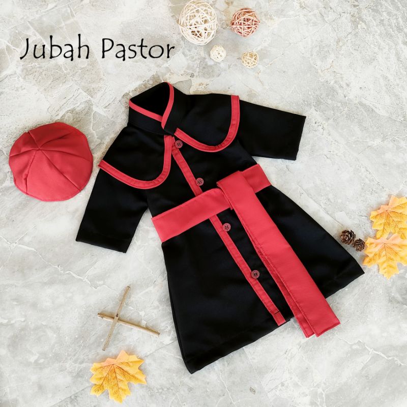 JUBAH PASTOR ANAK /JUBAH ROMO ANAK/JUBAH PEMUKA AGAMA KATHOLIK/BAJU NATAL ANAK LAKI LAKI JUBAH PENDETA ANAK