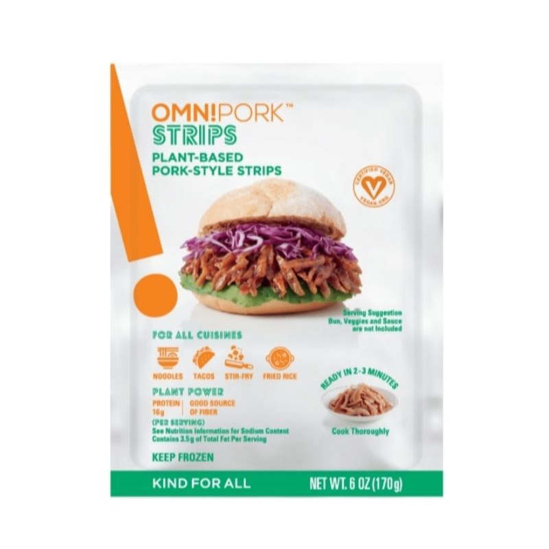 

Omnipork omnimeat strip 650 gr daging ham babi vegan vegetarian