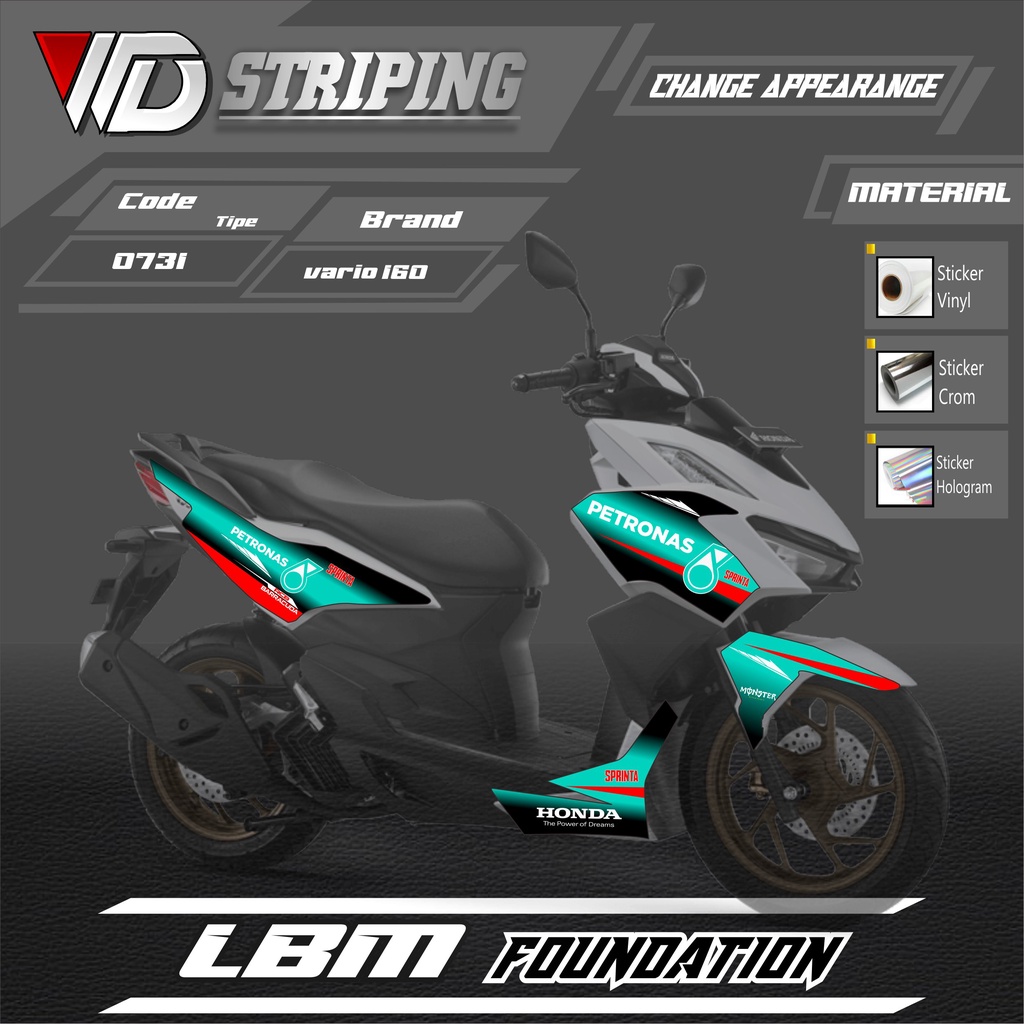 0731 Stiker Striping Honda Vario 160 Variasi Petronas