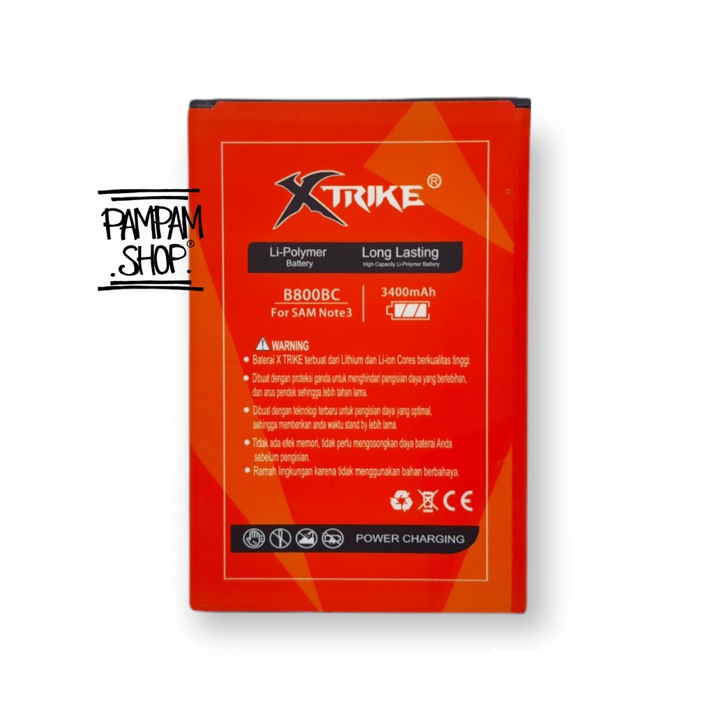 Baterai XTRIKE Double Power Original Samsung Galaxy Note 3 N900 N9000 Batre Batrai Battery Handphone HP Ori