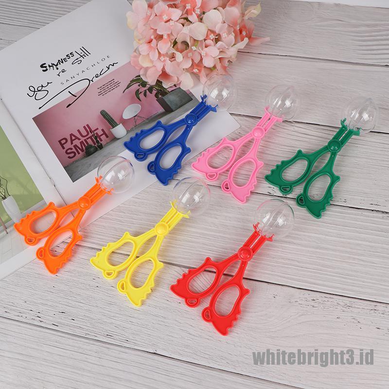 (white3) 1pc Gunting Penjepit / Penangkap Serangga Bahan Plastik Untuk Anak