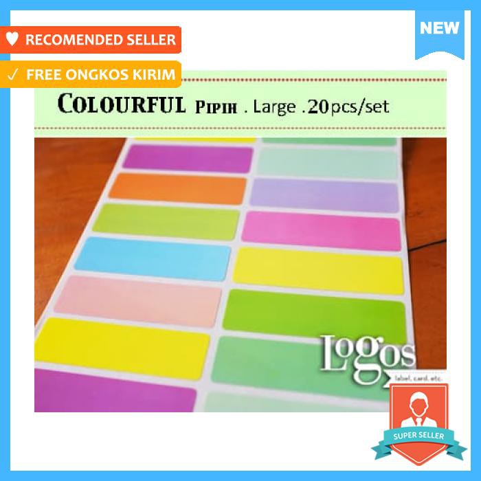 

Colourful Large Sticker Label Nama Waterproof Warna Warni Rainbow Cute - Stiker