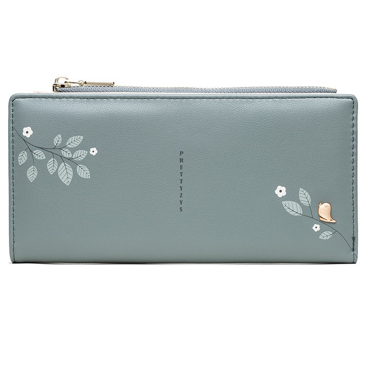 Dompet Panjang Lipat Resteting Wanita AS3016 Dompet Wanita Import Real Pict-HIJAU