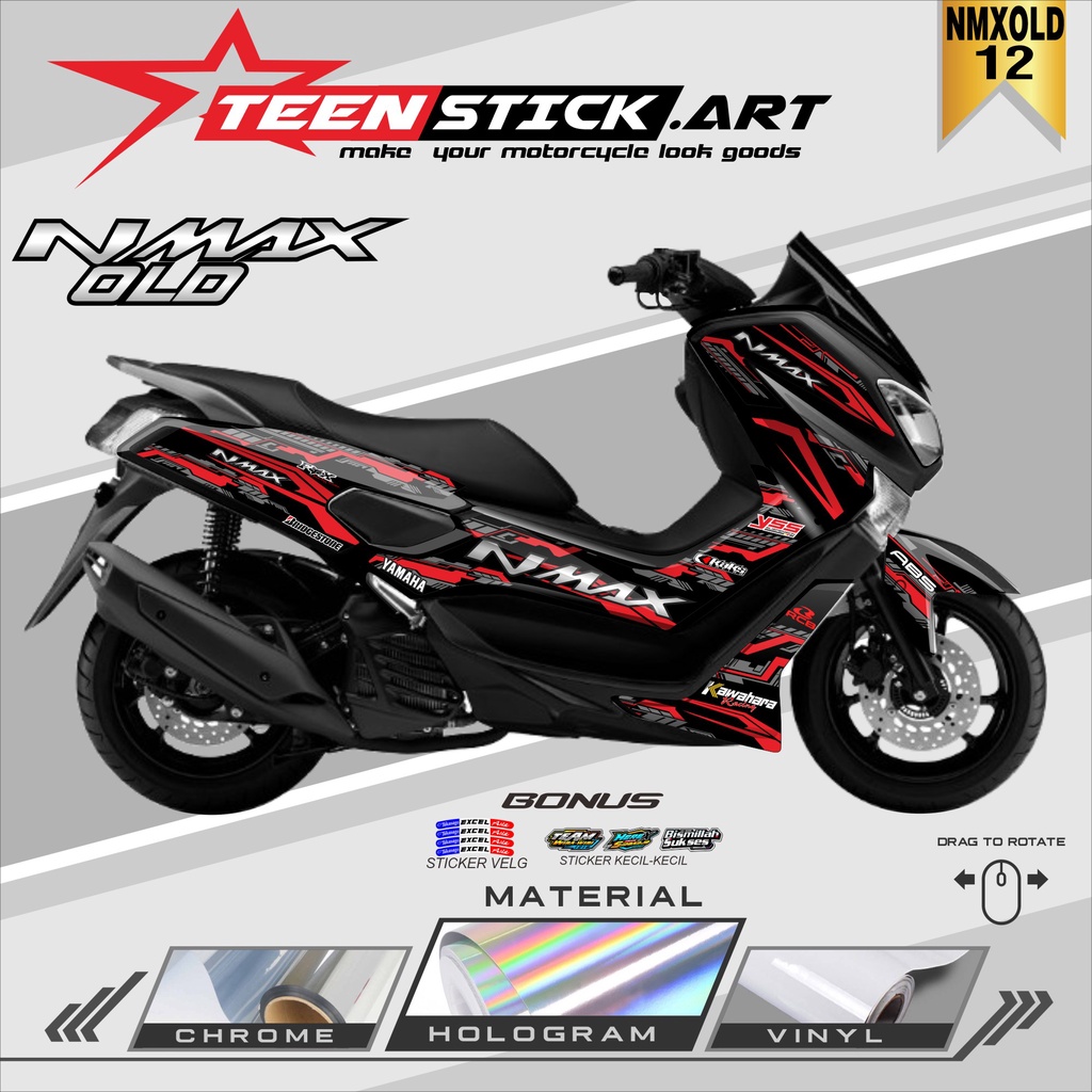 Striping NMAX OLD- Striping Hologram Chrome Vynil UV Transparant Yamaha NMAX OLD 2015-2018 RACING