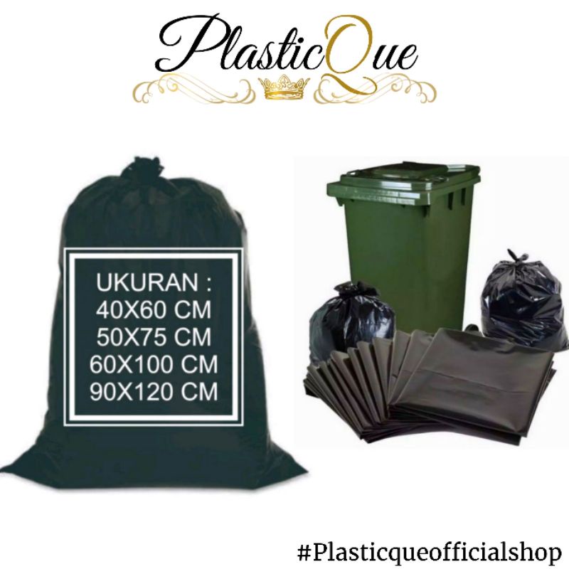 plastik kantong sampah 40x60 50x75 60x100 90x120 cm 40x60cm 50x75cm 60x100cm 90x120cm ukuran hitam p