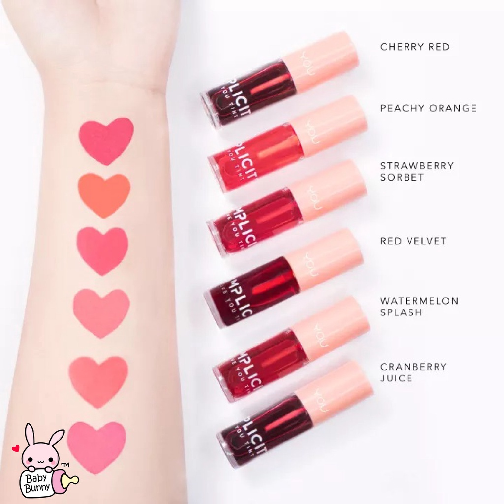 ❤ BELIA ❤ YOU Love You Tint (NEW PACKAGING) | The Simplicity Y.O.U Makeups Make up Cosmetics Lip Tint Liptint BPOM