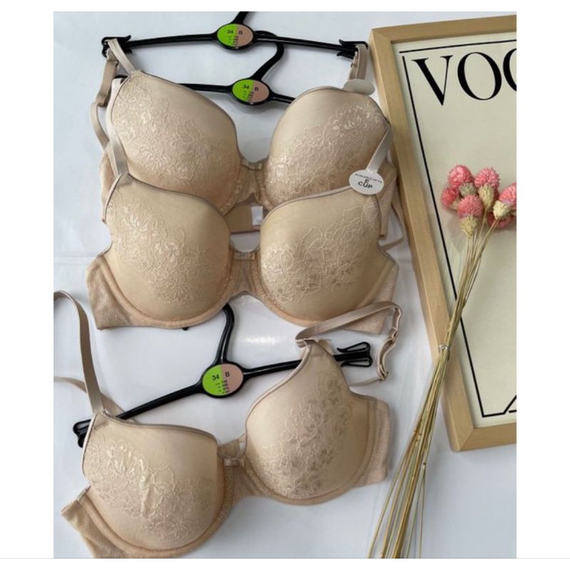 bra lace big cup 36E wrn nude.