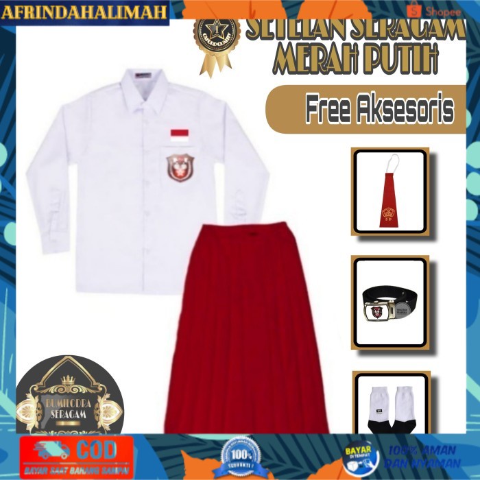 

[TERBARU] Seragam Sekolah SD Merah Putih Panjang Set Baju Anak Perempuan Lengkap - Kelas 1