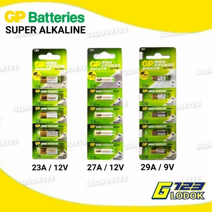 Baterai 23A, 27A , 29A 12V Super Alkaline GP Original-5pcs