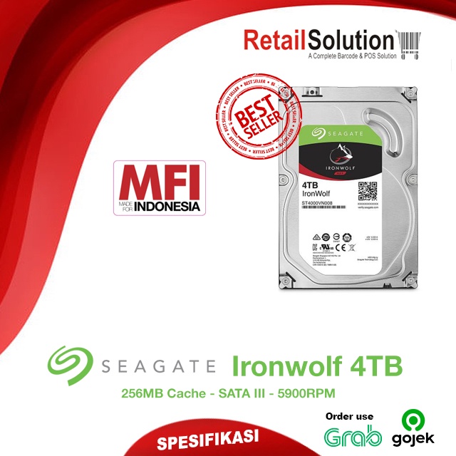 HDD Seagate Ironwolf 4TB 3.5&quot; NAS SATA III MFI - HDD Internal Server