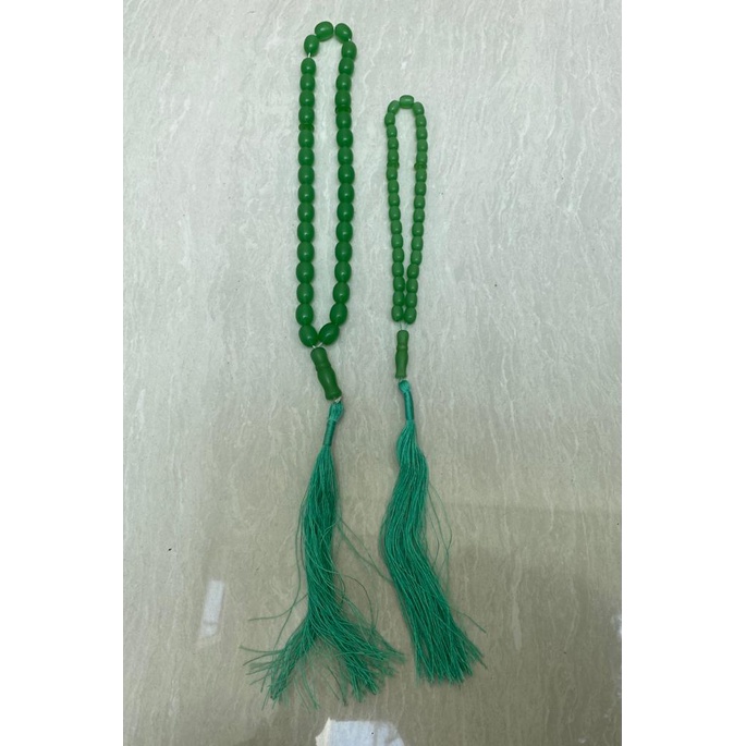 TASBIH TASBEH BATU GIOK HIJAU PREMIUM 33 BUTIR 8 MM DAN 5 MM