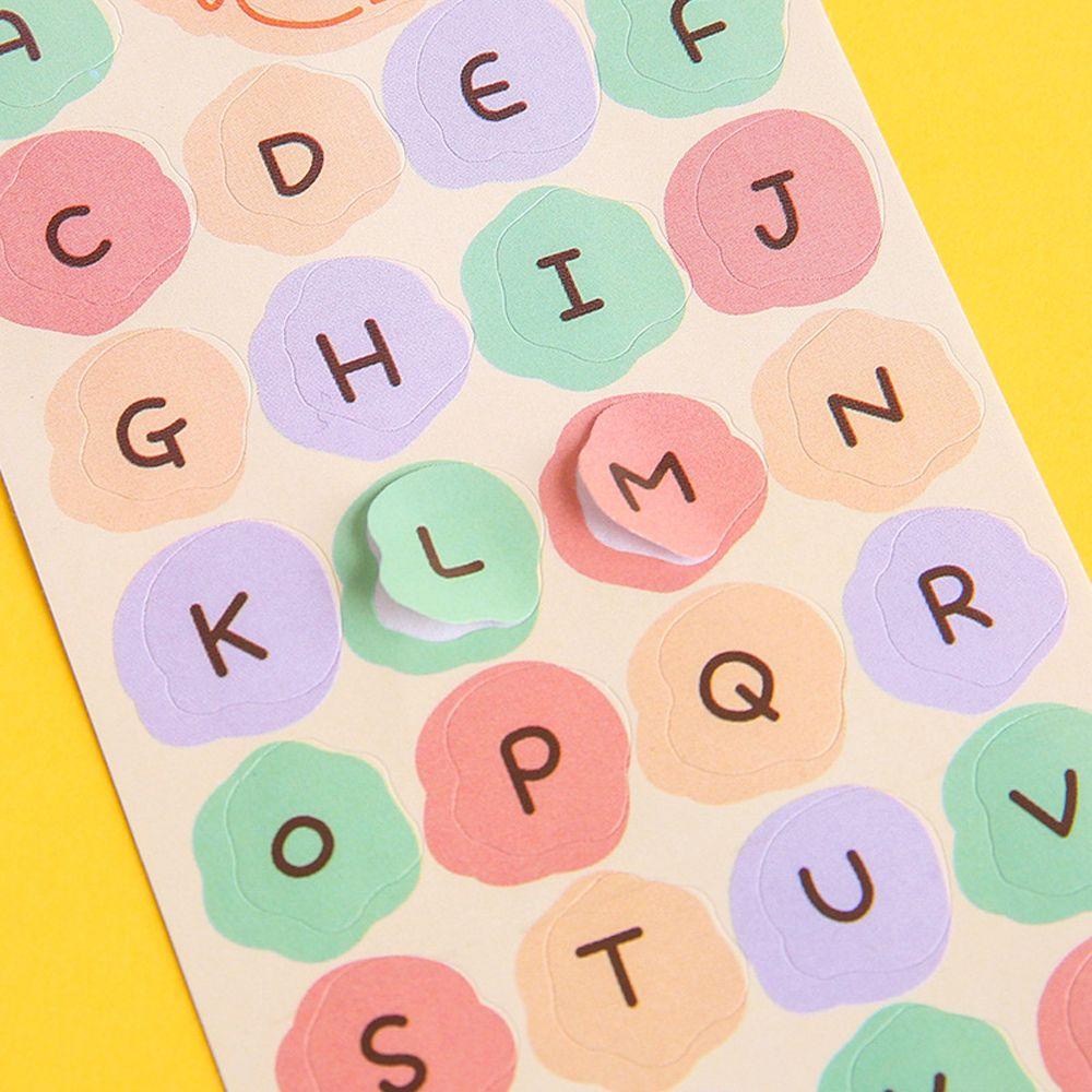 QUINTON Ins Style Alphabet Stationery Sticker School Cartoon Dog Sticker English Letter Label Sticker Scrapbooking Hand Account Diary Planner Journal Gifts Self Adhesive English Uppercase Lowercase