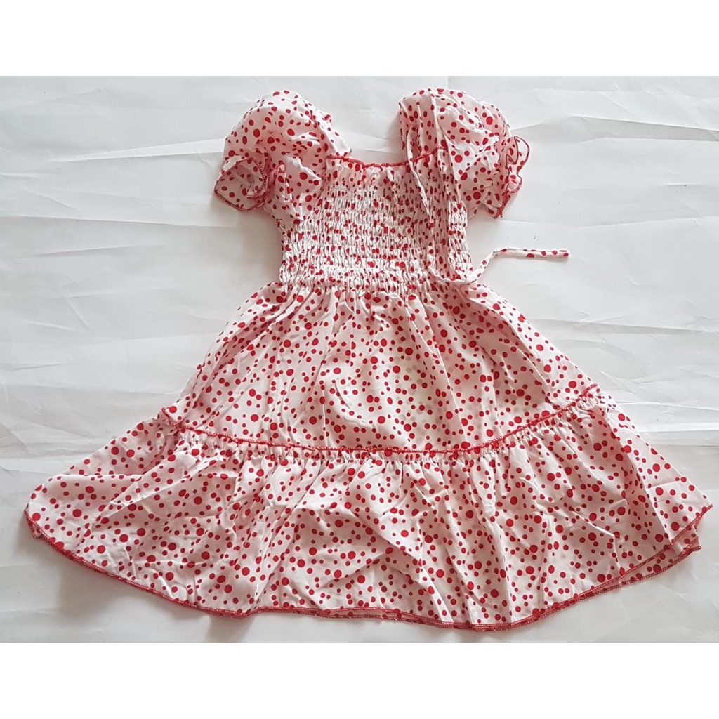 Promo !! Dress anak perempuan import / Dress wrinkle bobba flakes ukuran 2-5 tahun