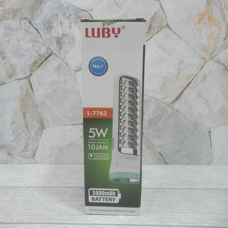 Senter Emergency Led Luby L-7762 Super Terang Tahan Hingga 10 Jam Baterai 2400Mah