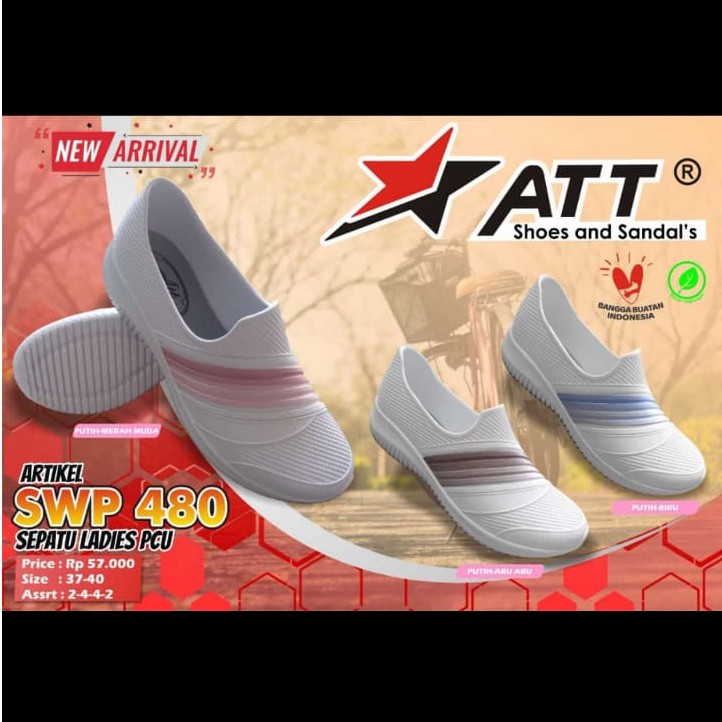 sogo ATT SWL 480 &amp; SWP 480 Sepatu Karet Wanita Santai Slip On Anti Air Lentur Nyaman Kuat Ringan