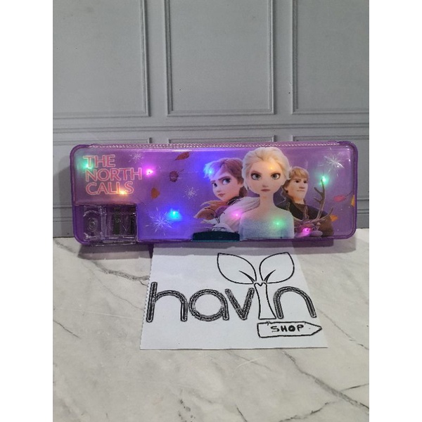 kotak pensil lampu/pencil case LED/kotak pensil MAGNET NYALA/MAGNET LED-Frozen MAGLED