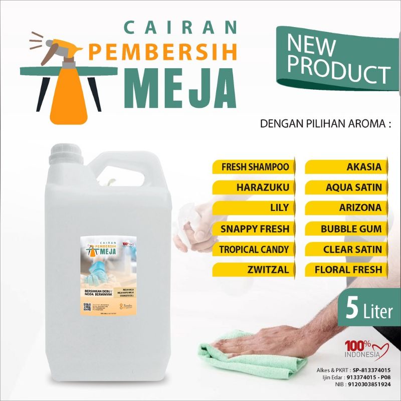 Cairan pembersih meja antiseptic aneka aroma wangi segar kemasan jurigen 5 liter