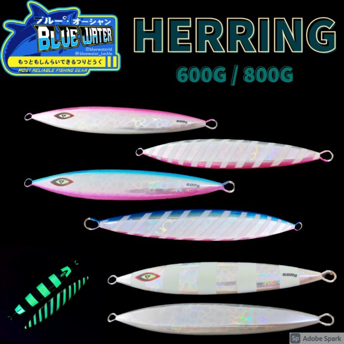 Metal Jig HERRING 600g 800g Umpan Pancing Slow Jigging Bluewater