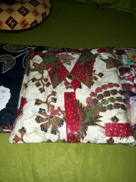 Satu Jiwa Batik Naura Sarimbit Dress Batik Merah Modern Couple Batik Seragam Batik Anak Family