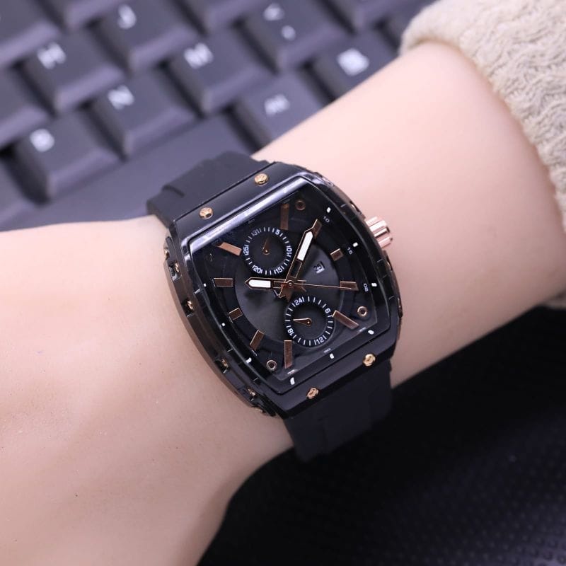 ( BISA COD) Jam Tangan Wanita Cewek F0551L Rubber FNL-8761 Strap Rubber Tanggal Aktif