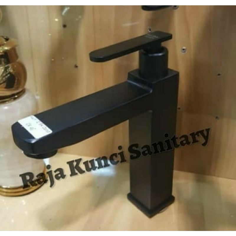 Kran Wastafel Kotak Hitam Stainless SUS 304/Kran Wastafel Kotak Minimalis