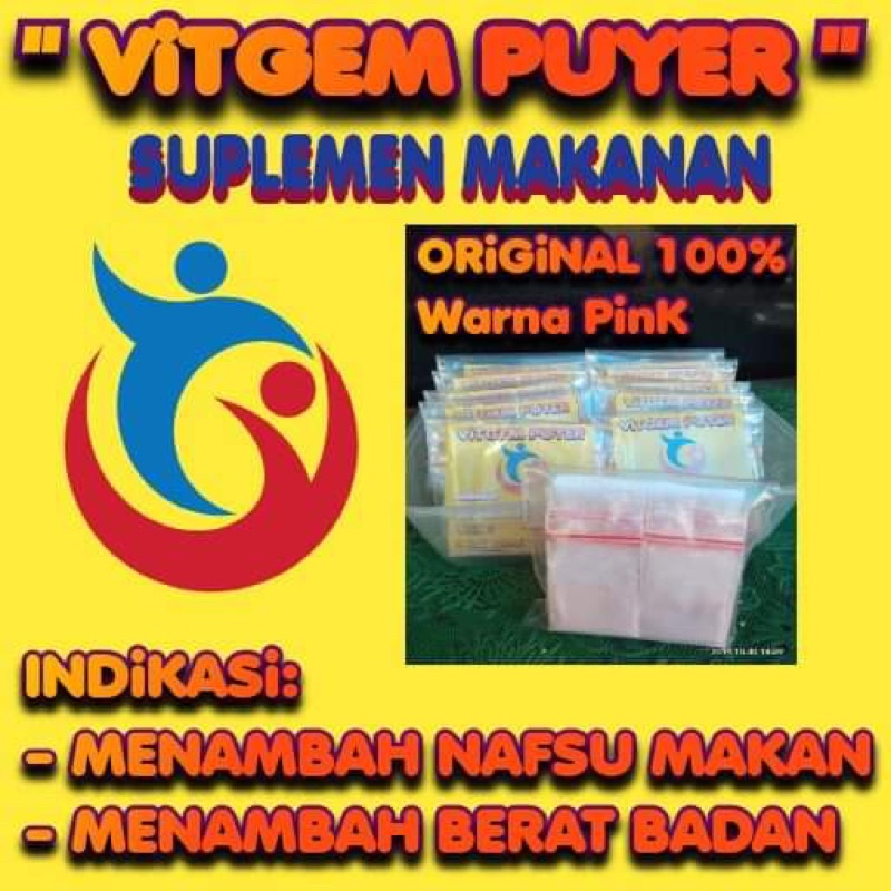 VITGEM PUYER vitamin gemuk/obat gemuk/penambah nafsu makan untuk anak dan dewasa