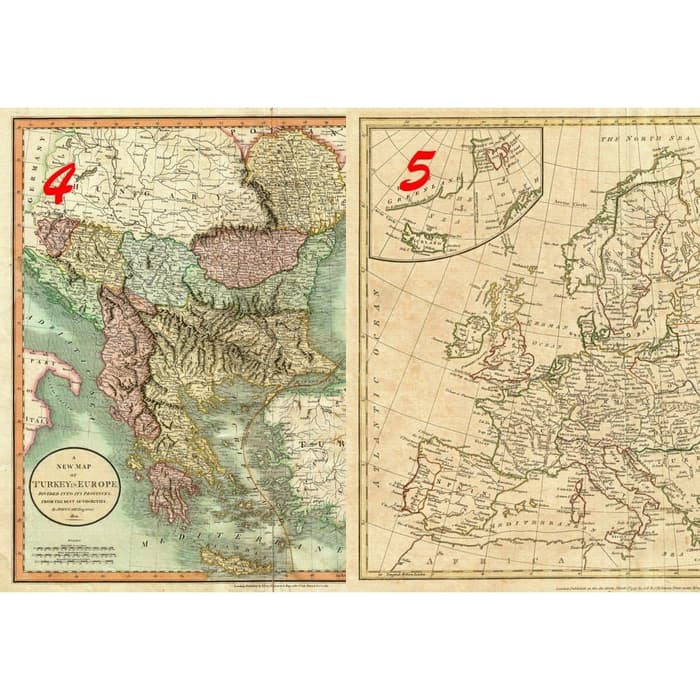 Kertas Scrapbook - Antique Maps2 1-6_FFH20 Design