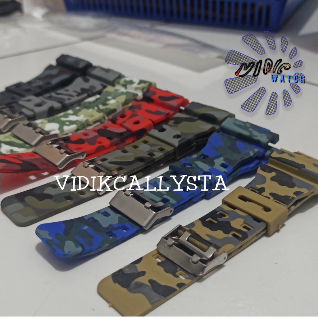 Strap Tali Jam Tangan Casio G Shock GA100 GA110 GA120 GA150 GA200 GA201 GA300 GA400 GA700 G GR GW8900 Army