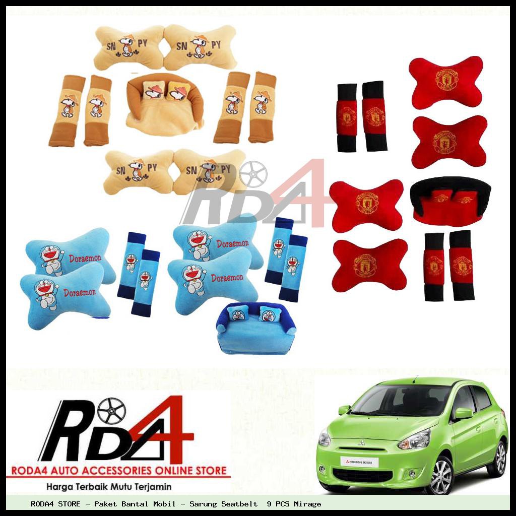 Paket Bantal Mobil - Sarung Seatbelt  9 PCS Mirage