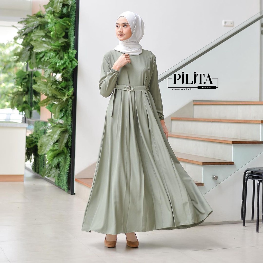 IL - Mahya Dress Gamis Wanita Muslim | Maxy Dress Wanita Belt Terkini