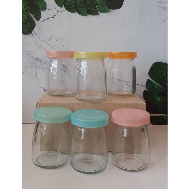 ❄ Kapasitas 100 ml - 1 Set Isi 6 pcs Botol / Jar Kecil Tempat Puding Kaca ❄