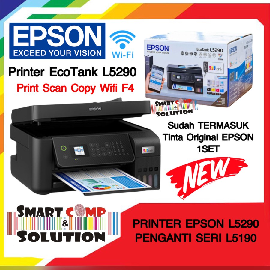 Printer Epson EcoTank L5290 Wifi F4 Print Scan Copy with ADF - L5190