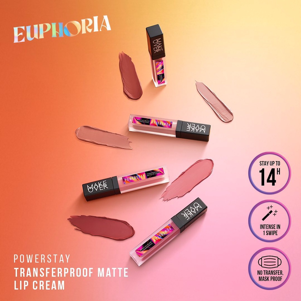 ★ BB ★  MAKE OVER Powerstay Transferproof Matte Lip Cream - Euphoria [NEW Limited Edition]