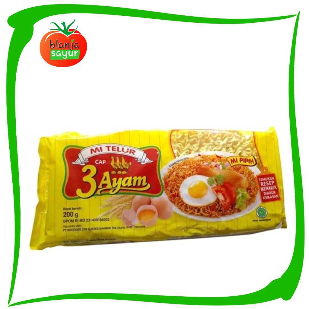 

Mie Telur Kuning Cap 3 ayam 200gr