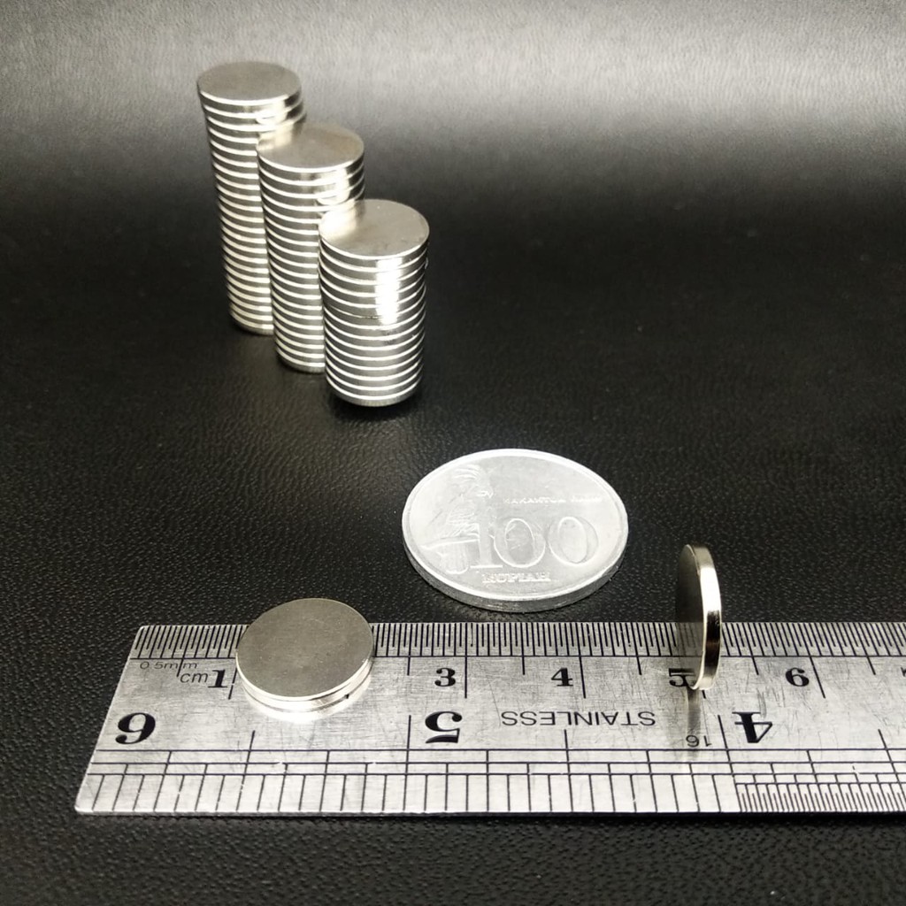  Magnet  Neodymium putih  coin disc diameter 12mm tebal 