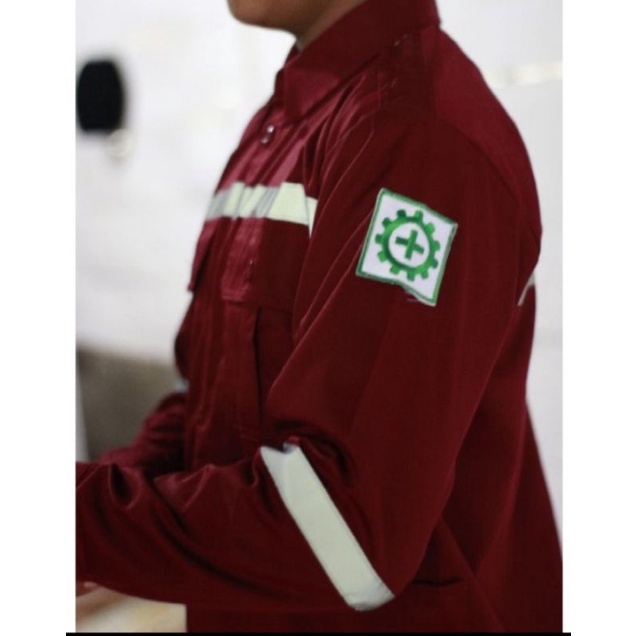 BAJU SAFETY SERAGAM PROYEK MERAH MAROON MARON
