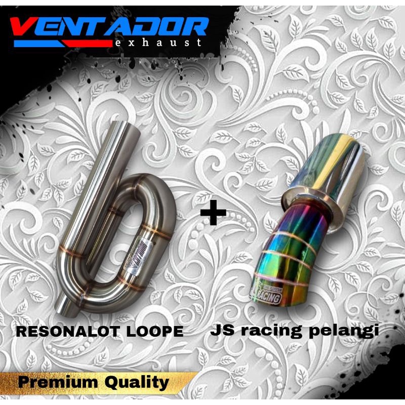 Paket kenalpot JS racing dan resonator loope/resonator lilitan