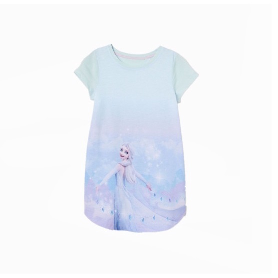 Baju Dress Anak Perempuan lengan pendek TERUSAN BIRU FROZEN IMPORT