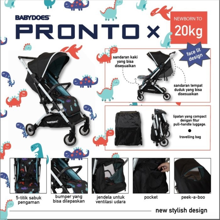 Babydoes Stroller CH Pronto X Dino Series