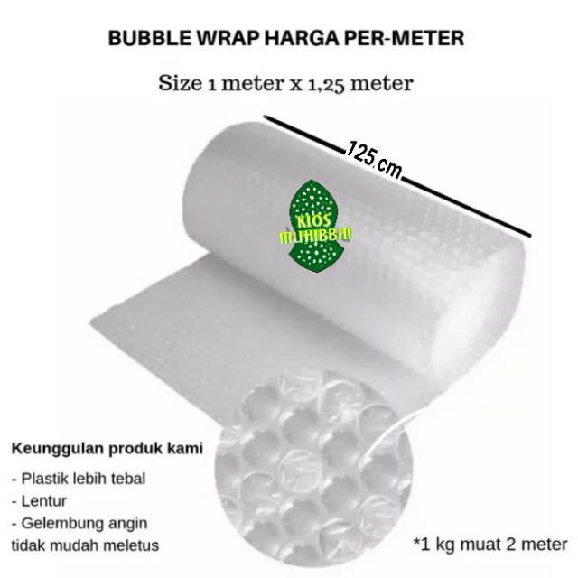 

Bubble Wrap Meteran Lebar 1,25 m / Buble wrab ecer 125 cm